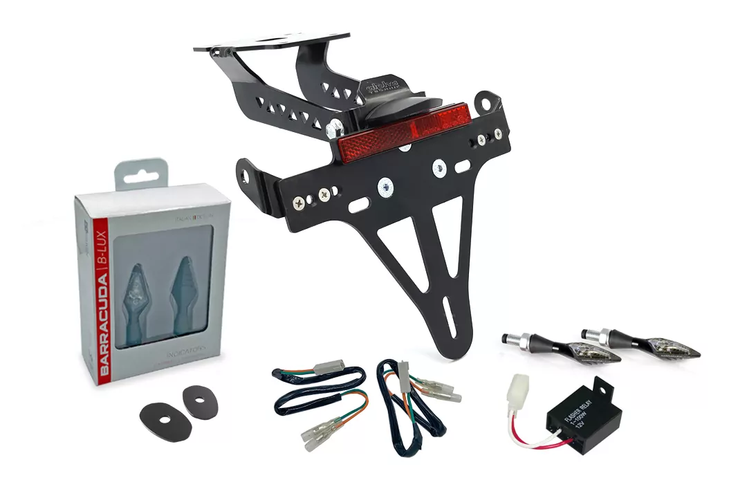 alpha Technik Kennzeichenhalter-Blinker-Kit X-LED (vorne + hinten) für Kawasaki Z900 Modelljahr 2017-2019