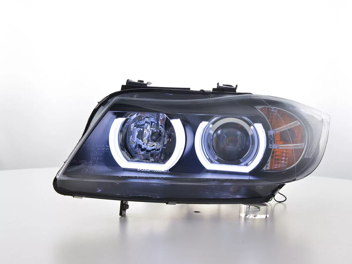 Scheinwerfer Set Daylight LED TFL-Optik BMW 3er E90/E91 Bj. 05-08 schwarz