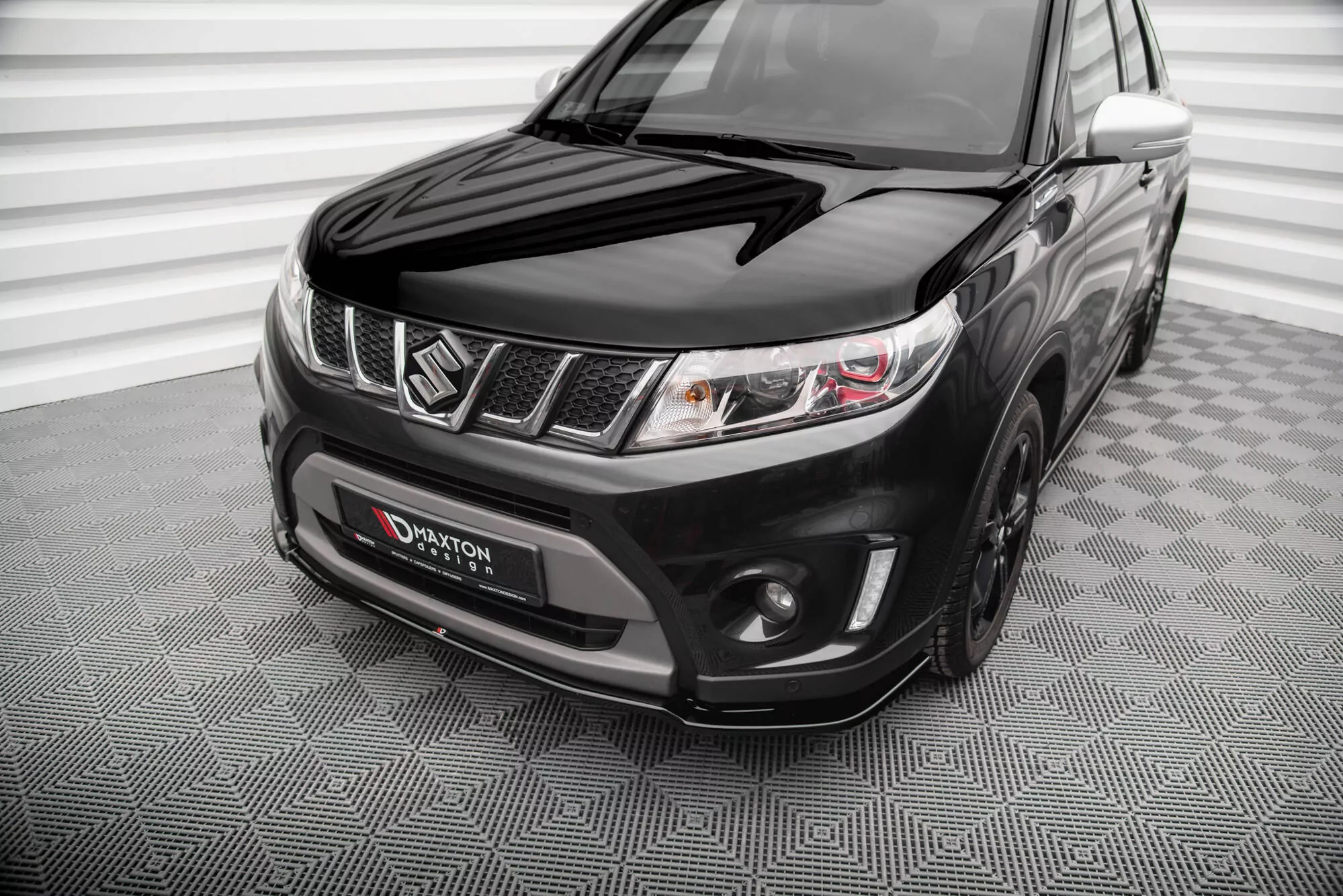 Front Ansatz V.1 Für Suzuki Vitara S Mk2 Schwarz Hochglanz