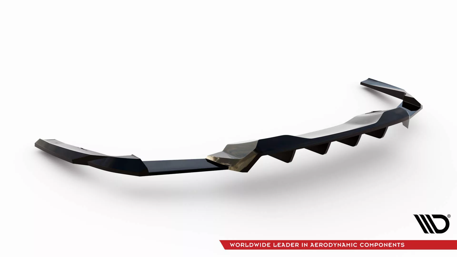 Hinten Splitter (mit Einem Vertikalem Balken) Ford Mustang GT Mk7 Schwarz Hochglanz