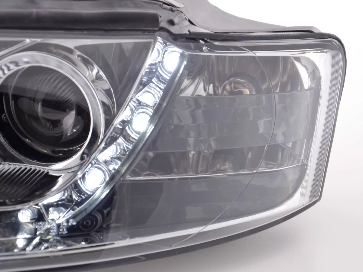 Scheinwerfer Set Daylight LED Tagfahrlicht Audi A4 Typ 8E Bj. 01-04 chrom