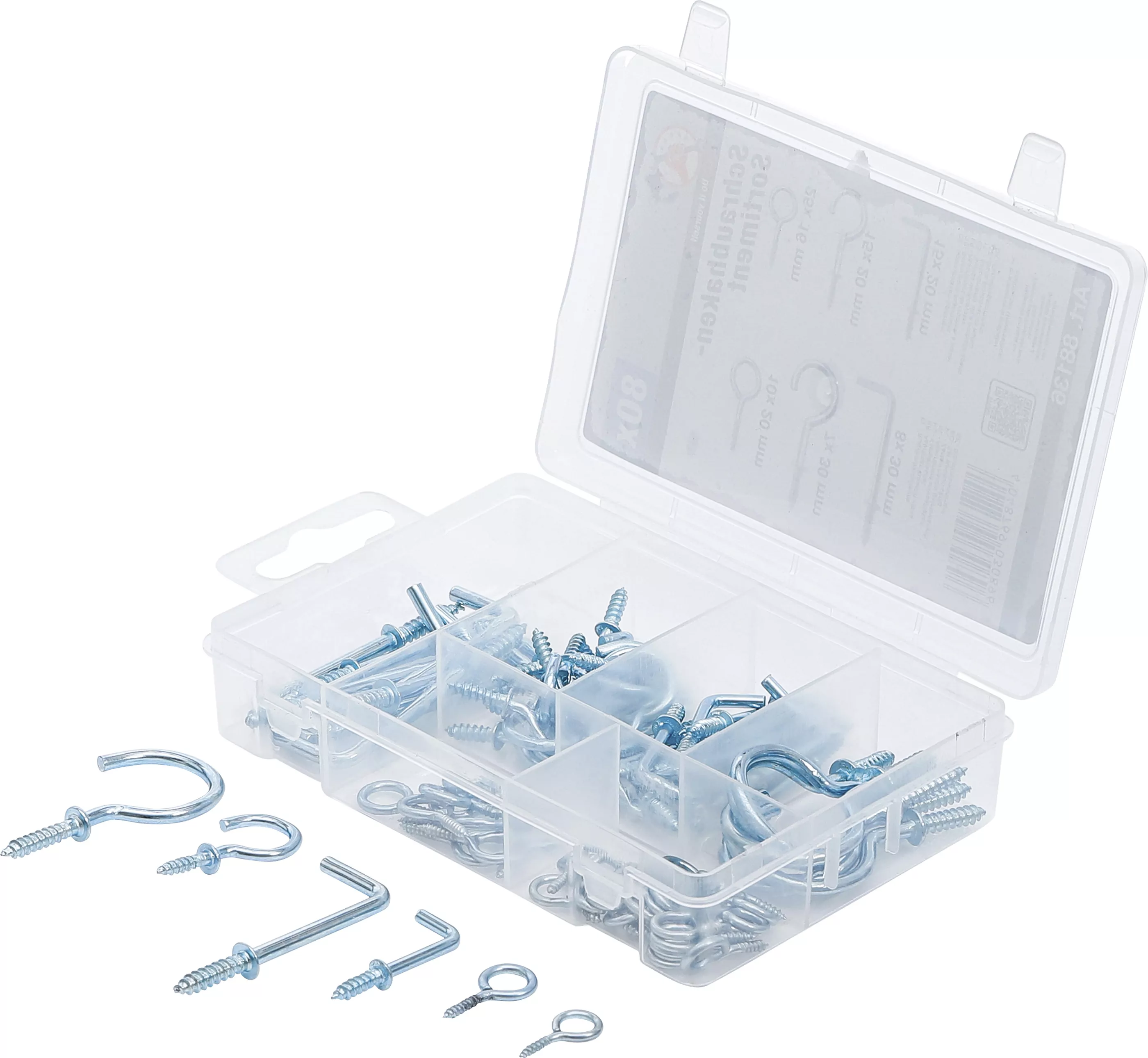Schraubhaken-Sortiment | 80-tlg.