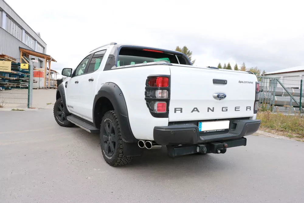 Ford Ranger 2011-08/2015 - 4x4 - Doppelkabine Endschalldämpfer Sidepipe, Ausgang an der rechte Fahrzeugseite hinter dem Hinterrad  - 2x115x85 Typ 38