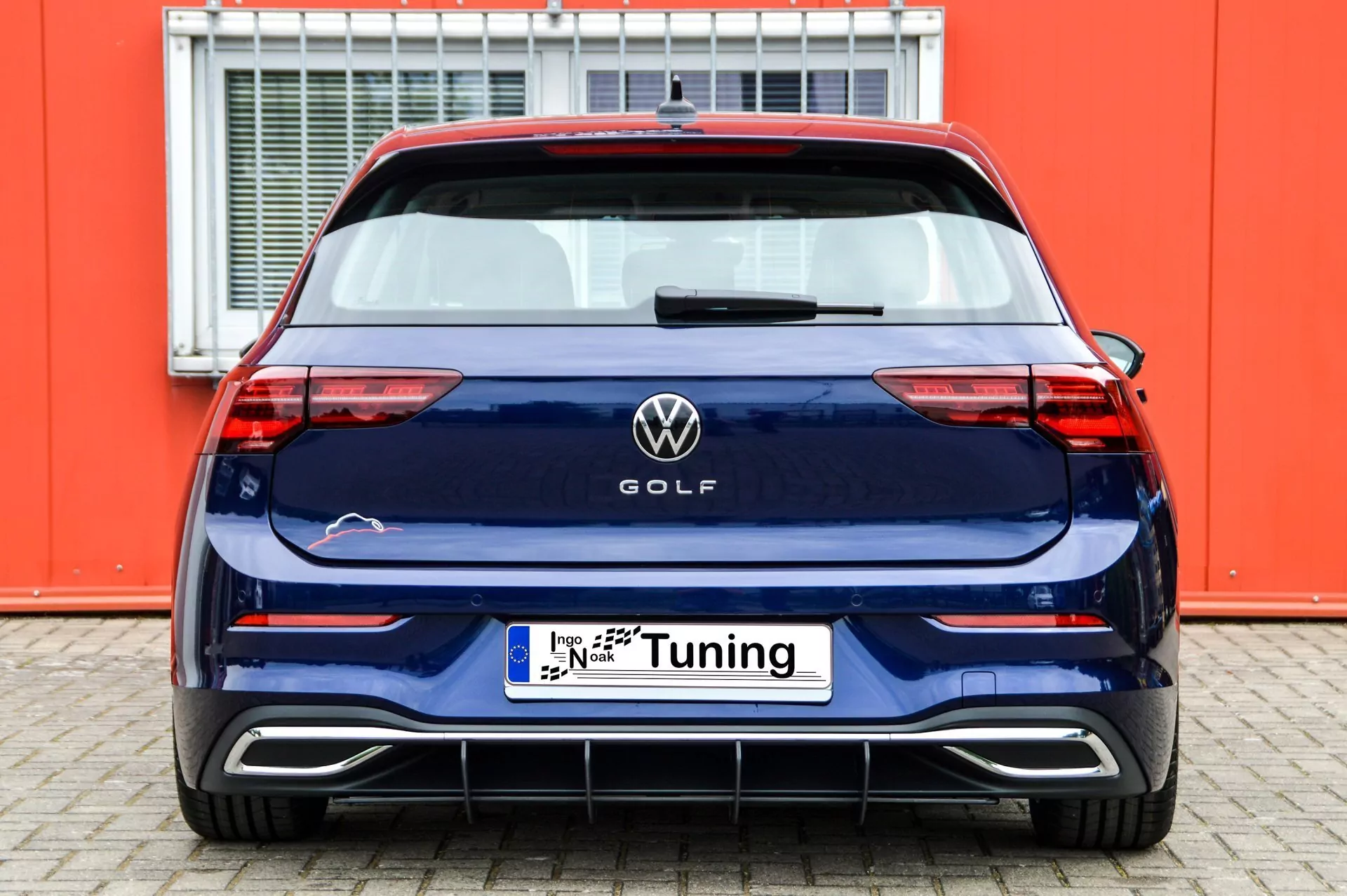 Gefräster Heckansatz mit Finnen für VW Golf 8 ab