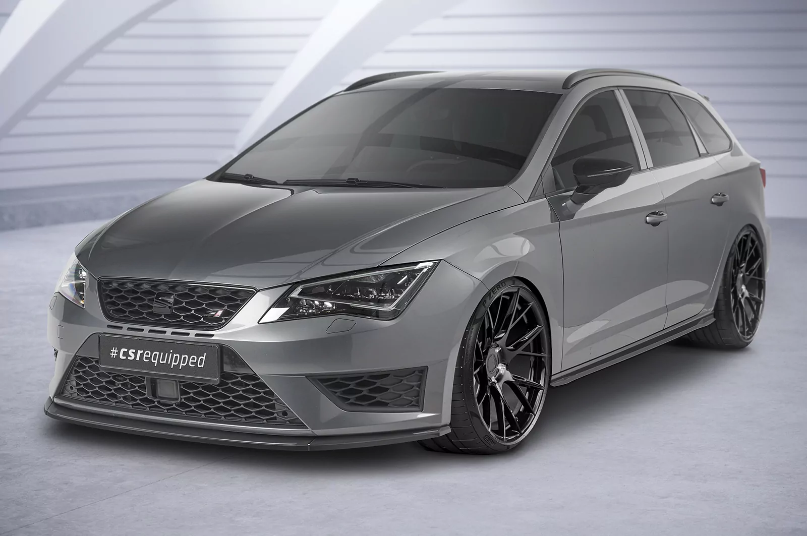 Seitenschweller für Seat Leon 3 (Typ 5F) Cupra/FR SS488 Schwarz Strukturiert