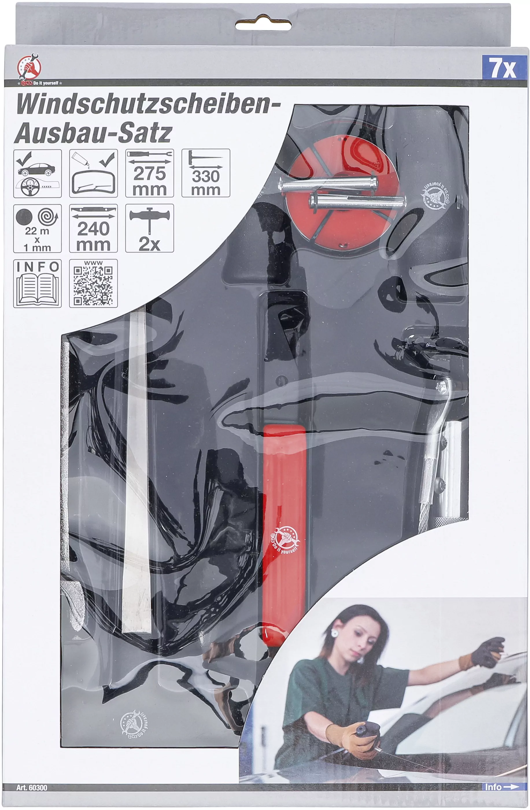 Windschutzscheiben-Ausbau-Satz | 7-tlg.