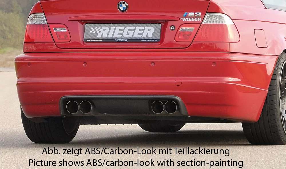 Rieger Heckschürzenansatz für BMW 3er E46 M3 - Cabrio 06.00- carbon optik