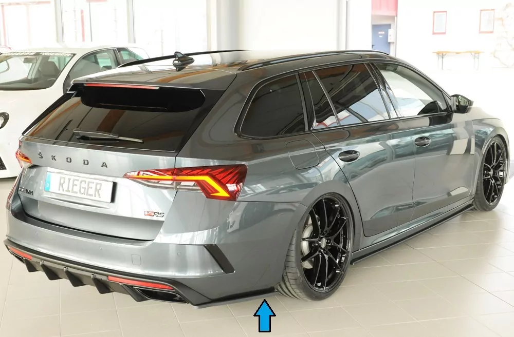 Rieger Heckschürzenansatz seitlich rechts matt schwarz für Skoda Octavia RS (NX) Lim. 08.24- (ab Facelift/PV)