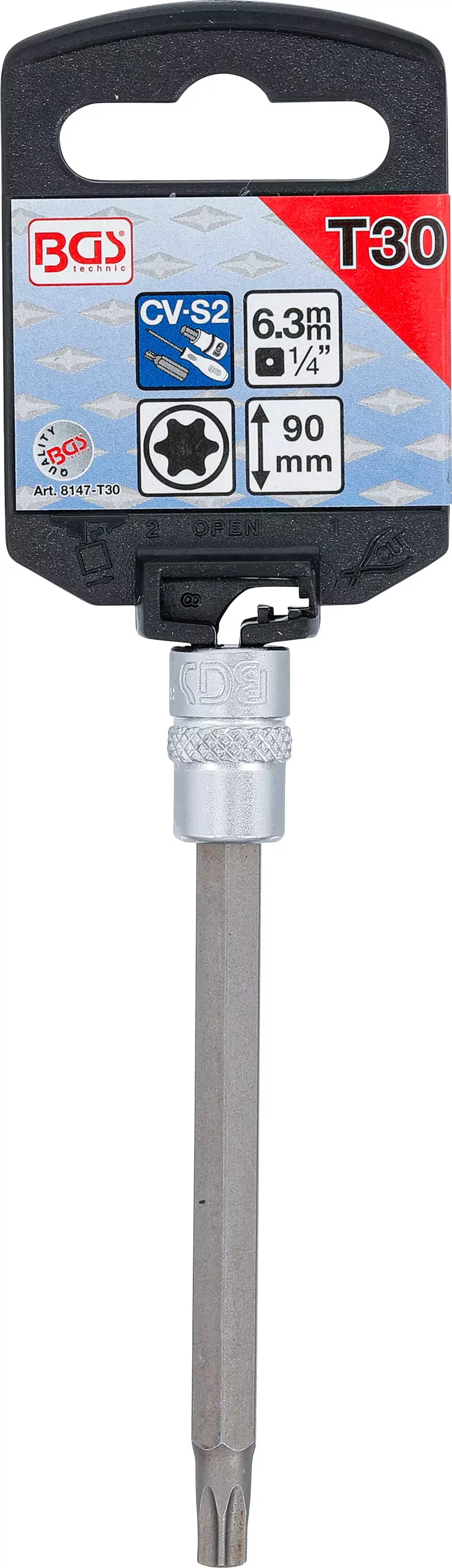 Bit-Einsatz | Antrieb Innenvierkant 6,3 mm (1/4") | T-Profil (für Torx) T30