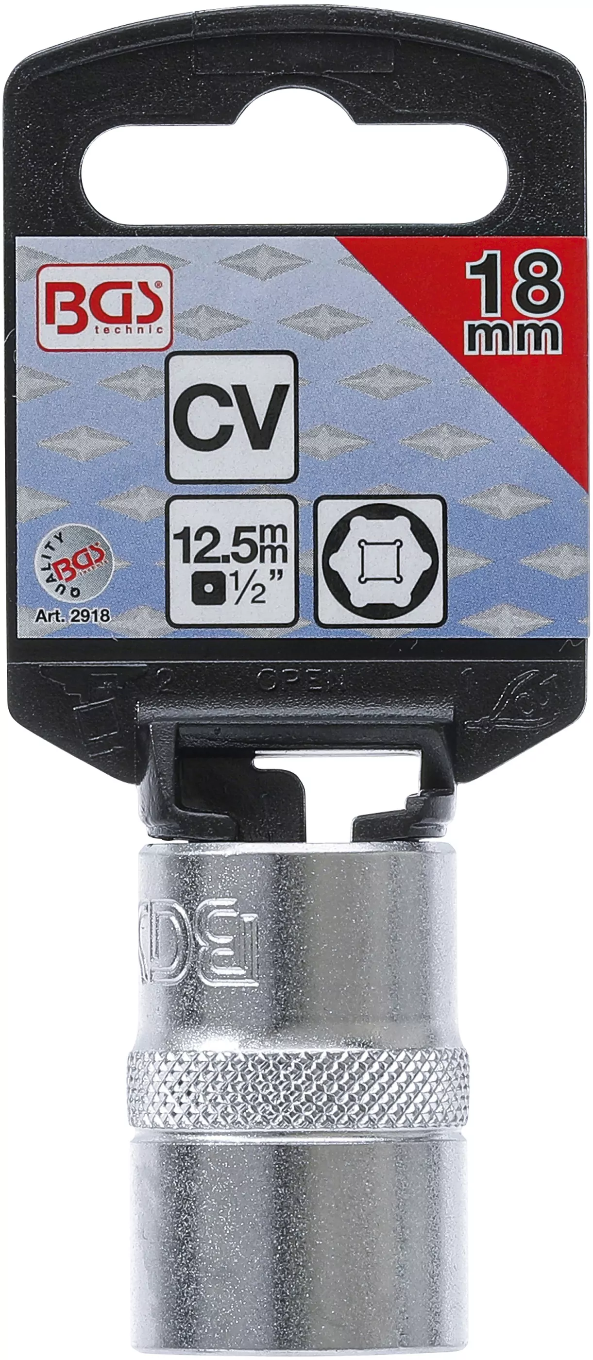 Steckschlüssel-Einsatz Sechskant | Antrieb Innenvierkant 12,5 mm (1/2") | SW 18 mm