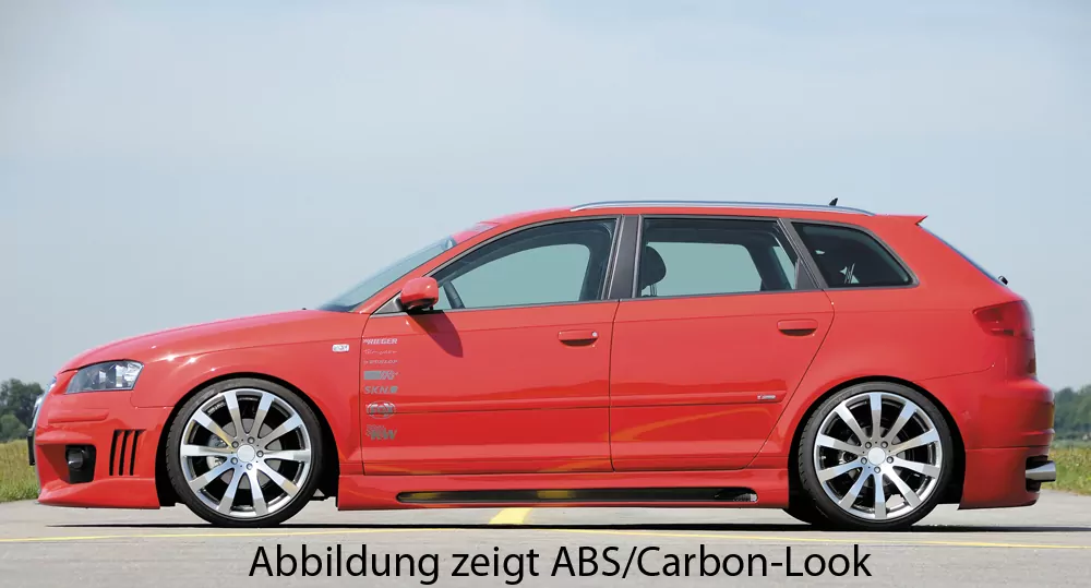 Rieger Seitenschweller links  matt schwarz für Audi A3 (8P) 5-tür. 03.03-