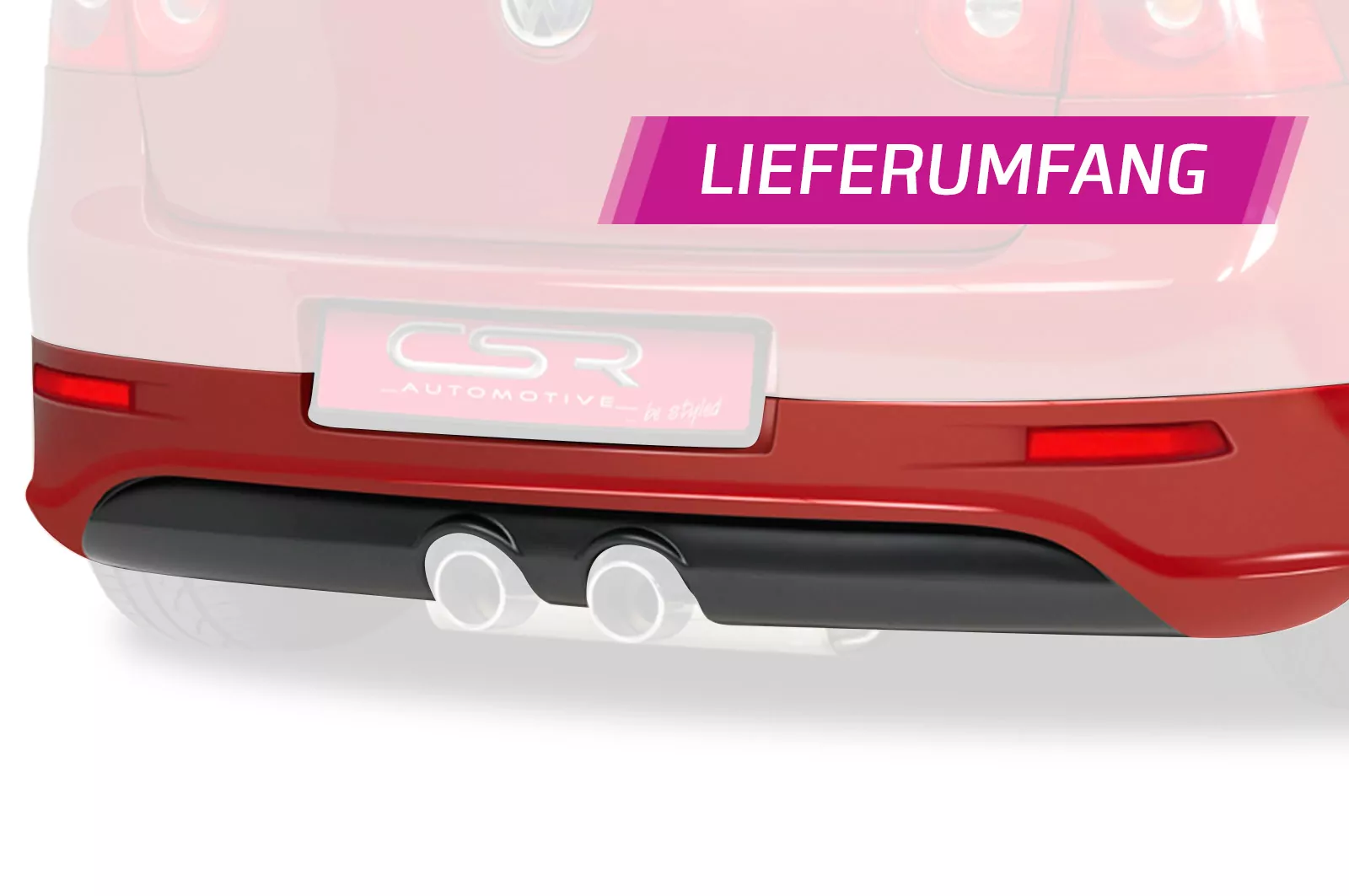 Heckansatz für VW Golf 5 Steilheck HA060 Strukturiert (schwarz matt)