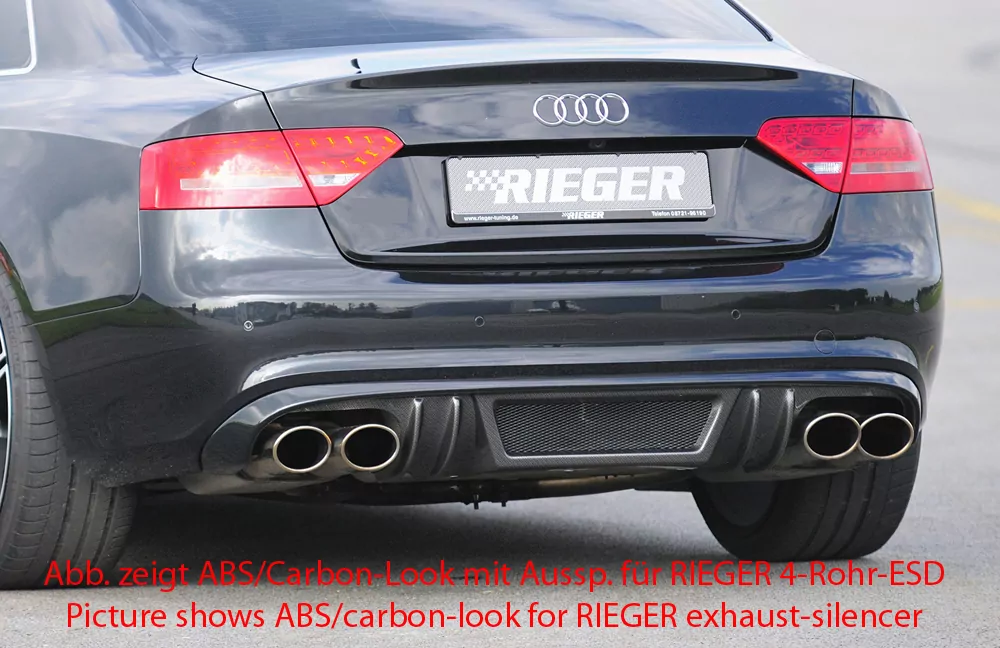 Rieger Heckeinsatz für Audi A5 (B8/B81) - Coupé 06.07-07.11 (bis Facelift) carbon optik