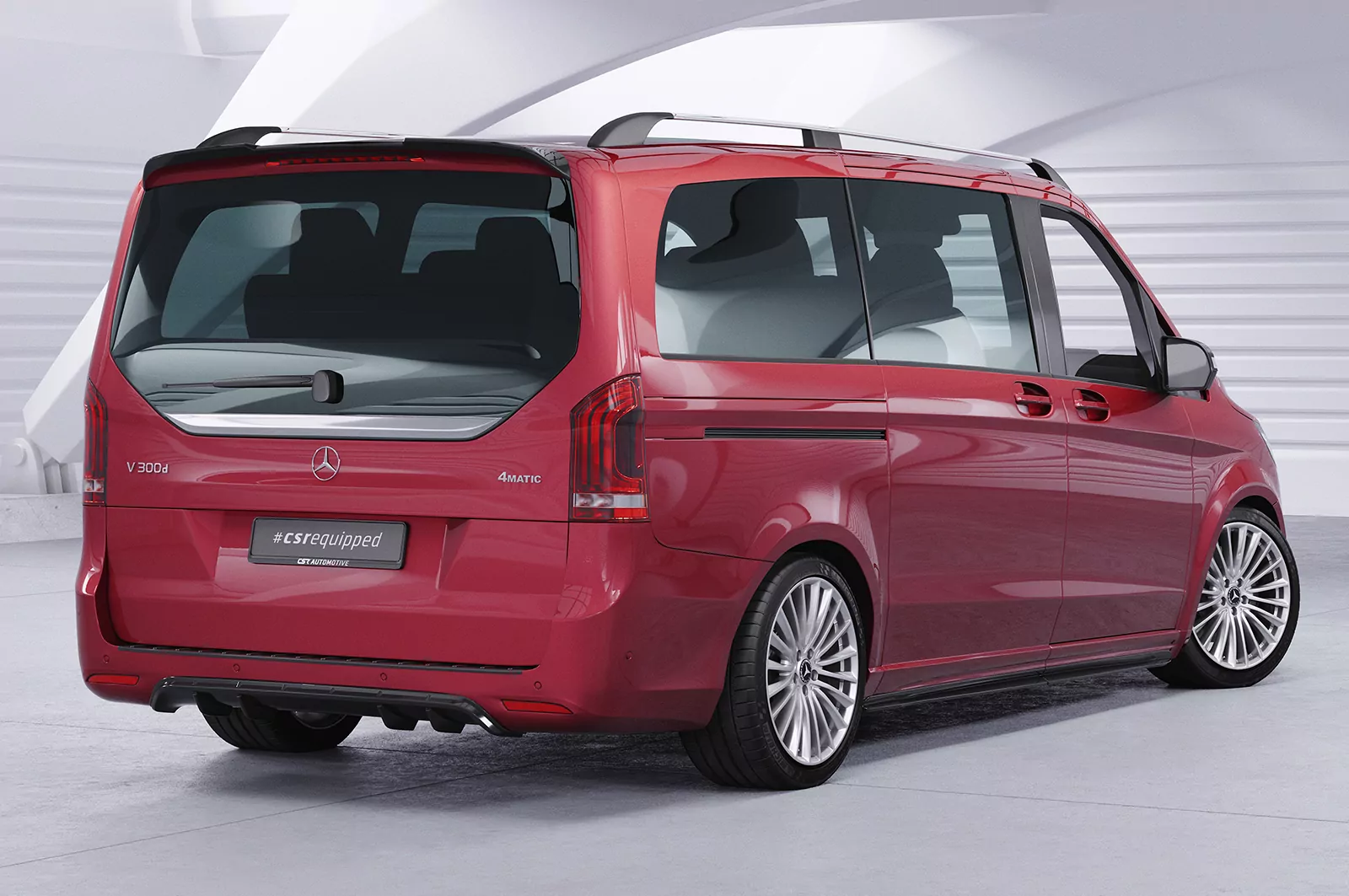 Heckansatz für Mercedes Benz V-Klasse 447 HA301 Schwarz Strukturiert