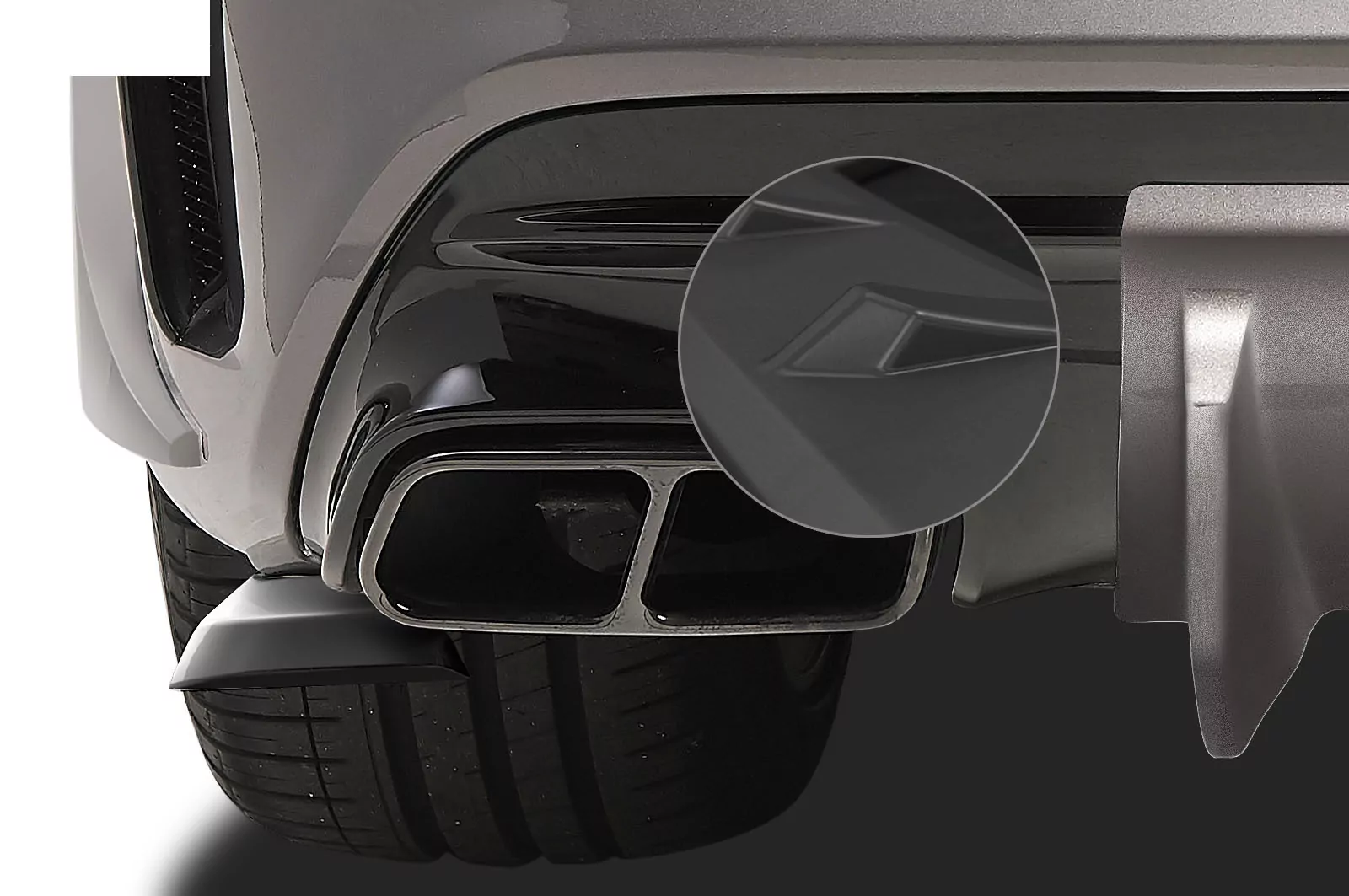 Heckansatz für Mercedes Benz CLA 45 AMG X117 C117 Lackierfreundlich (schwarz matt)