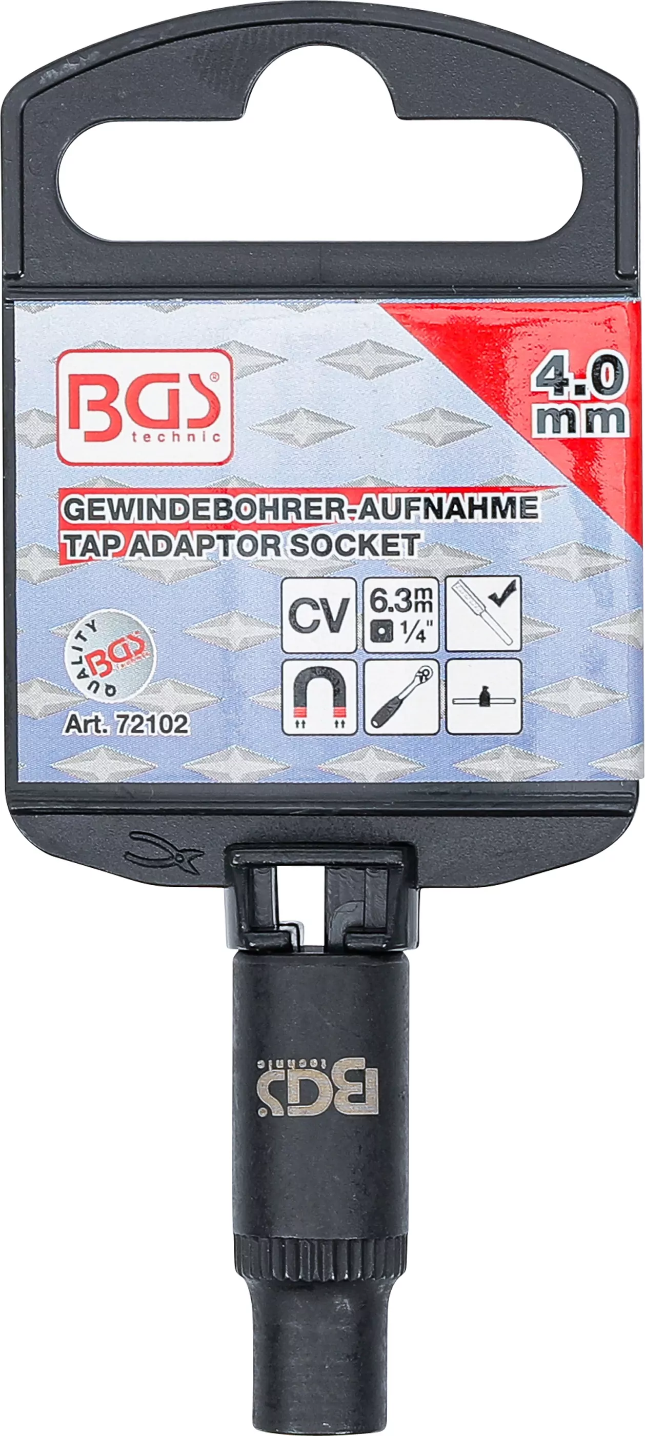 Gewindebohrer-Aufnahme-Steckschlüssel-Einsatz | 6,3 mm (1/4") | 4,0 mm