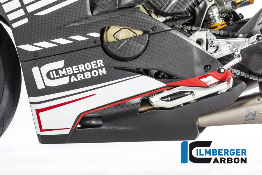 Ilmberger Carbon Verkleidungsunterteil für Akrapovic Slip On Auspuff für Ducati Panigale V4 / V4S ab2018