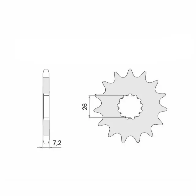 Ritzel gummiert 17 Zähne Teilung 525