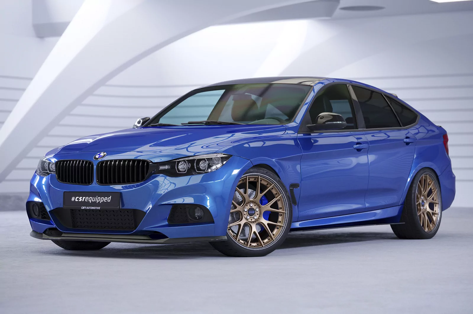 Cup-Spoilerlippe mit ABE für BMW 3er F34 Gran Turismo CSL741 Schwarz Strukturiert