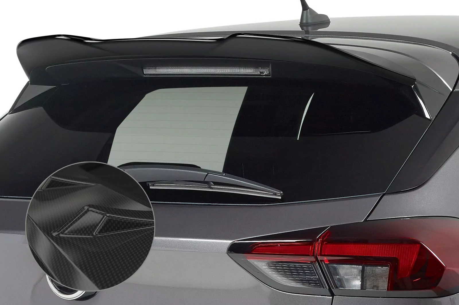 Heckflügel mit ABE für Opel Corsa F HF610-C Carbon Look Hochglanz