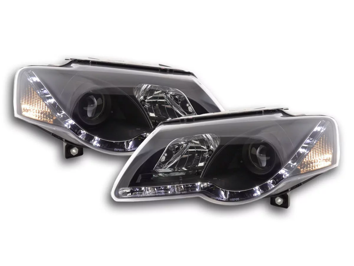 Scheinwerfer Set Daylight LED TFL-Optik VW Passat Typ 3C Bj. 05- schwarz für Rechtslenker