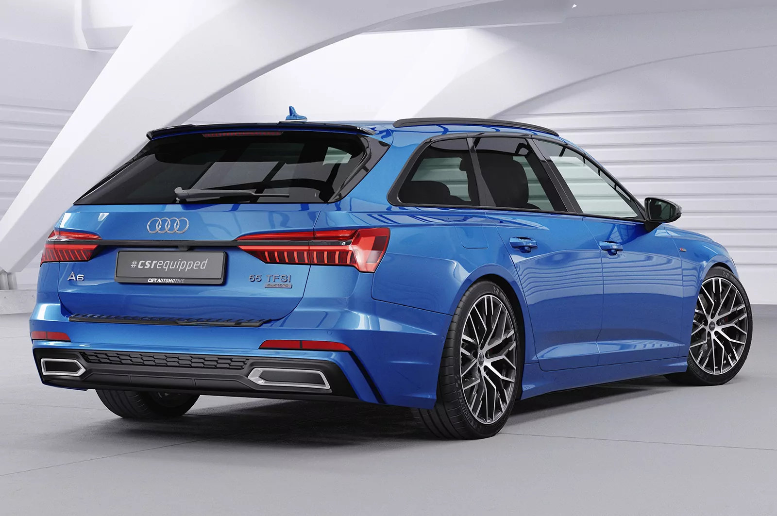 Heckflügel mit ABE für Audi A6 C8 (Typ 4K/F2) Avant HF664 Schwarz Strukturiert