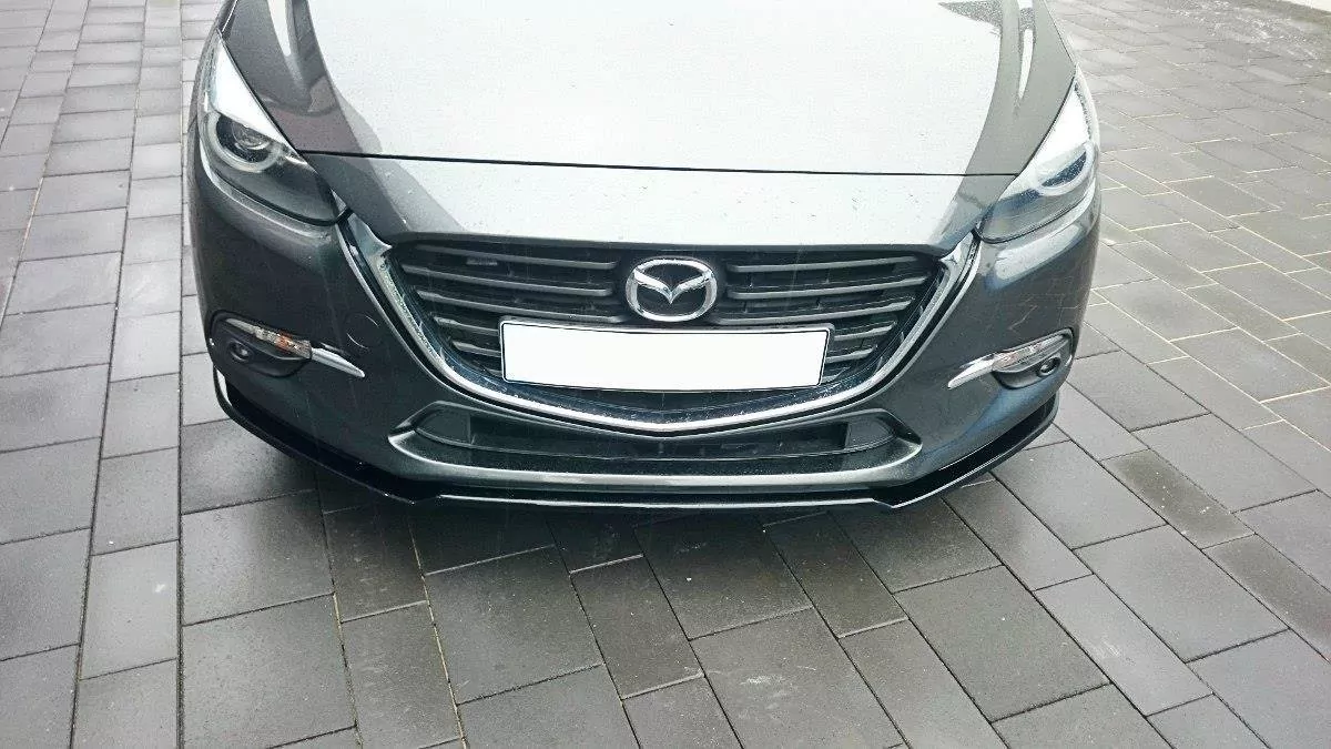 Front Ansatz Passend Für V.1 Passend Für Mazda 3 BM (Mk3) FL Schwarz Hochglanz Schwarz Hochglanz