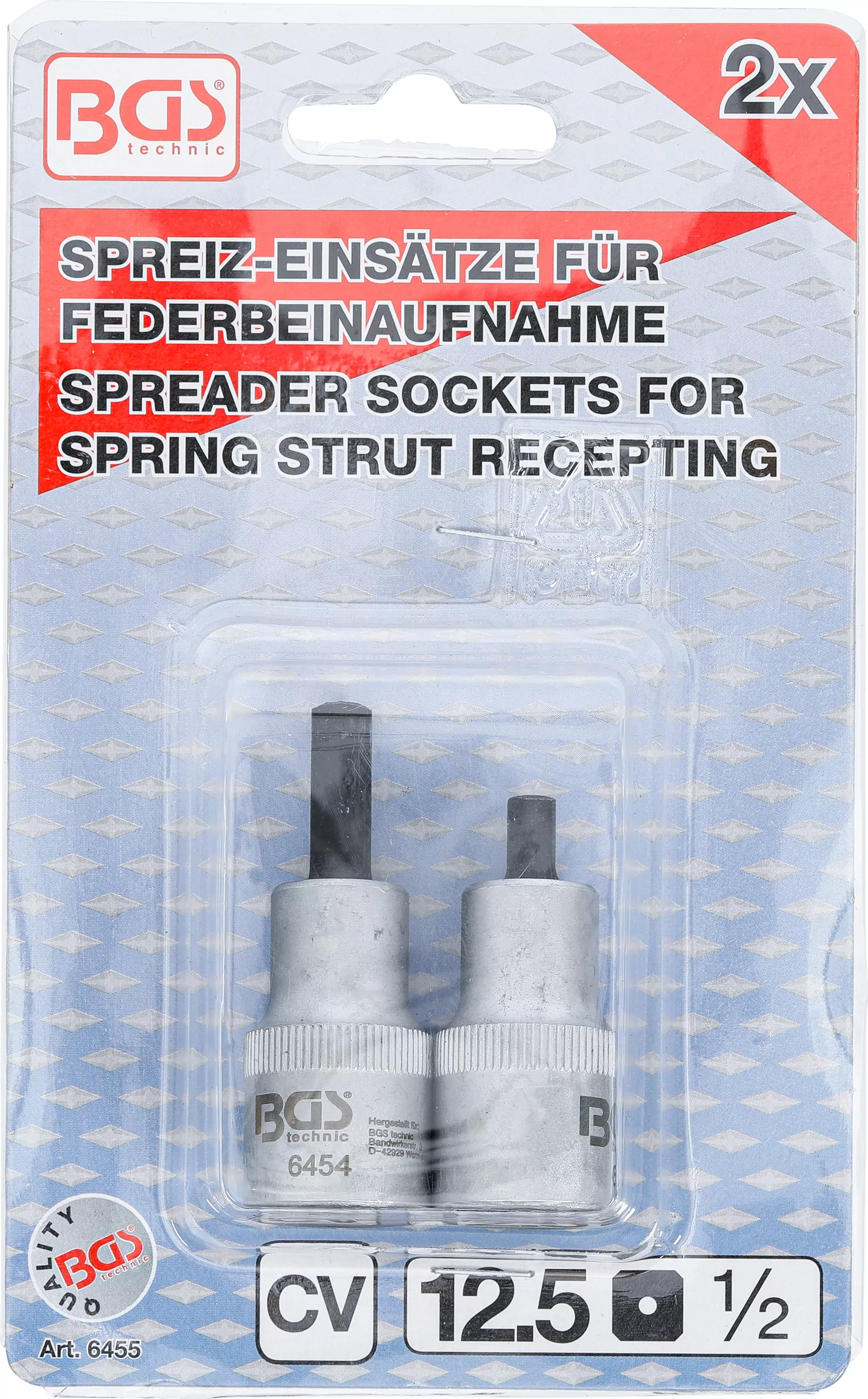 Spreiz-Einsatz-Satz für Federbeinklemmung | Antrieb Innenvierkant 12,5 mm (1/2") | 5 x 7 mm + 5,5 x 8,2 mm | 2-tlg.
