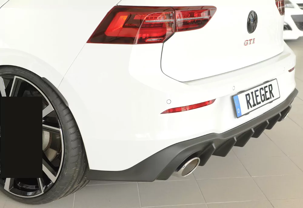 Rieger Heckeinsatz matt schwarz für VW Golf 8 GTI Clubsport 5-tür. 10.20-03.24 (bis Facelift)