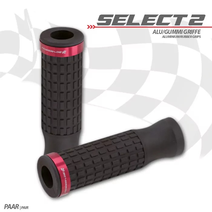 Griffgummiset "Select2" | 7/8"-22mm | schwarz Zierring rot | Länge: 120 mm | offen
