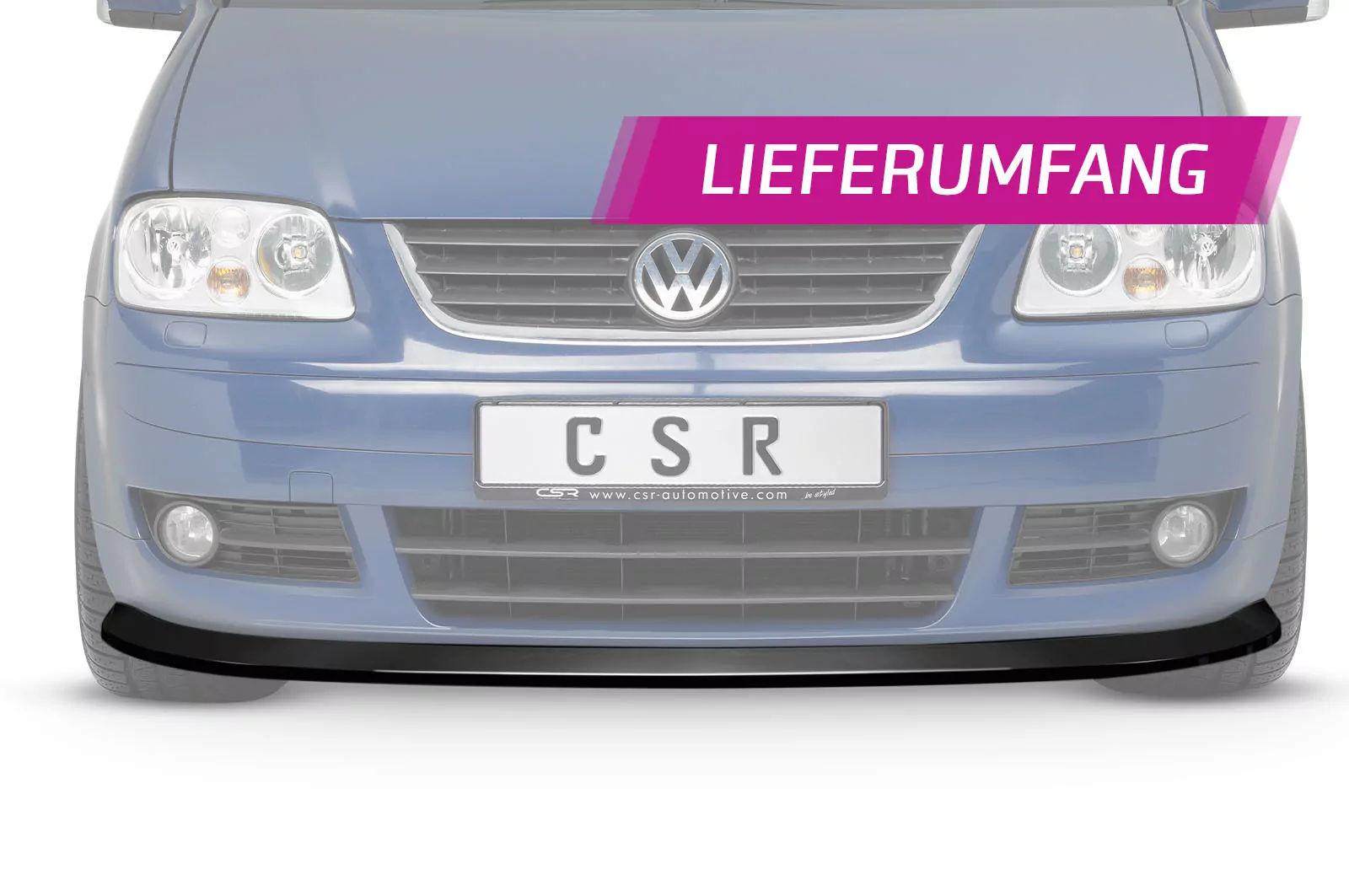 Cup-Spoilerlippe mit ABE für VW Touran I (Typ 1T) CSL005-M Carbon Look (matt)