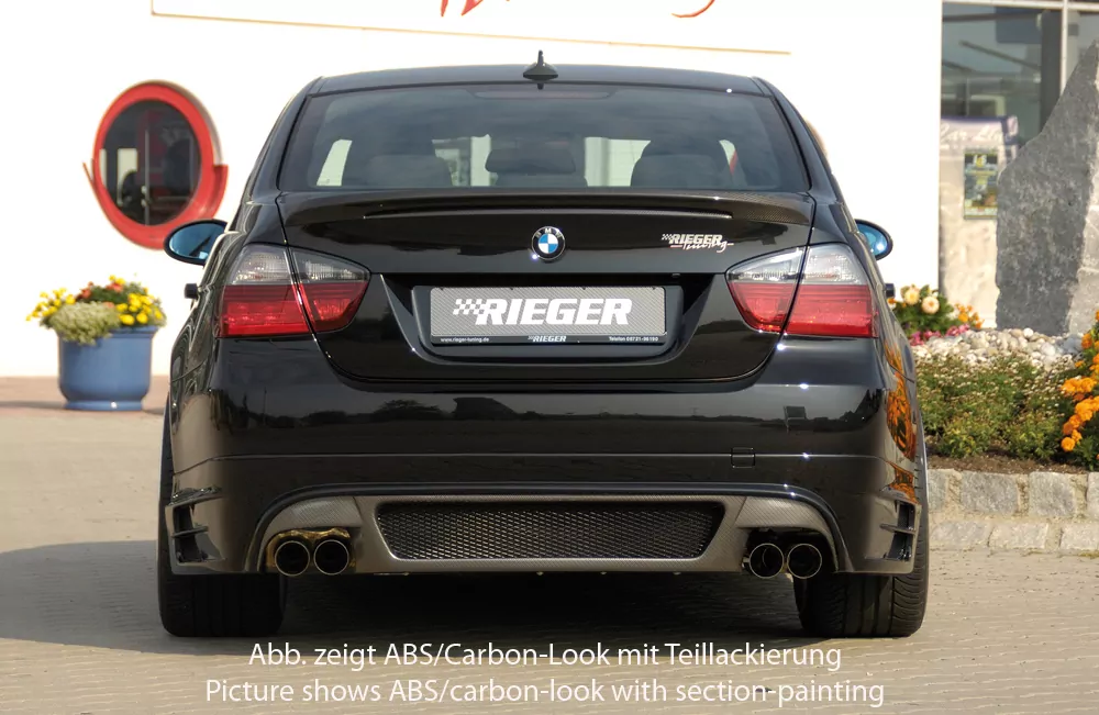 Rieger Heckschürzenansatz für BMW 3er E90 | Lim. 03.05-08.08 (bis Facelift) -> nicht für 335i! nicht für M-Paket-Heckschürze!