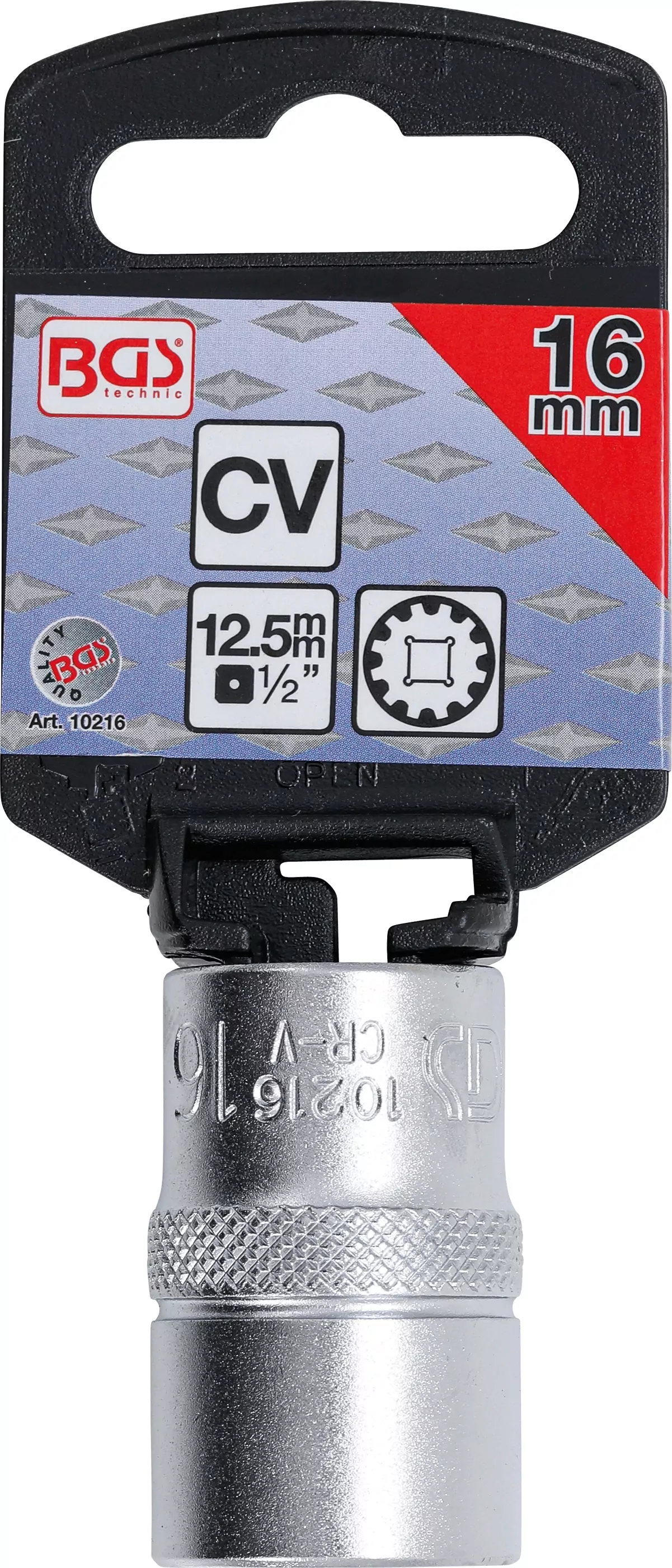 Steckschlüssel-Einsatz Gear Lock | Antrieb Innenvierkant 12,5 mm (1/2") | SW 16 mm