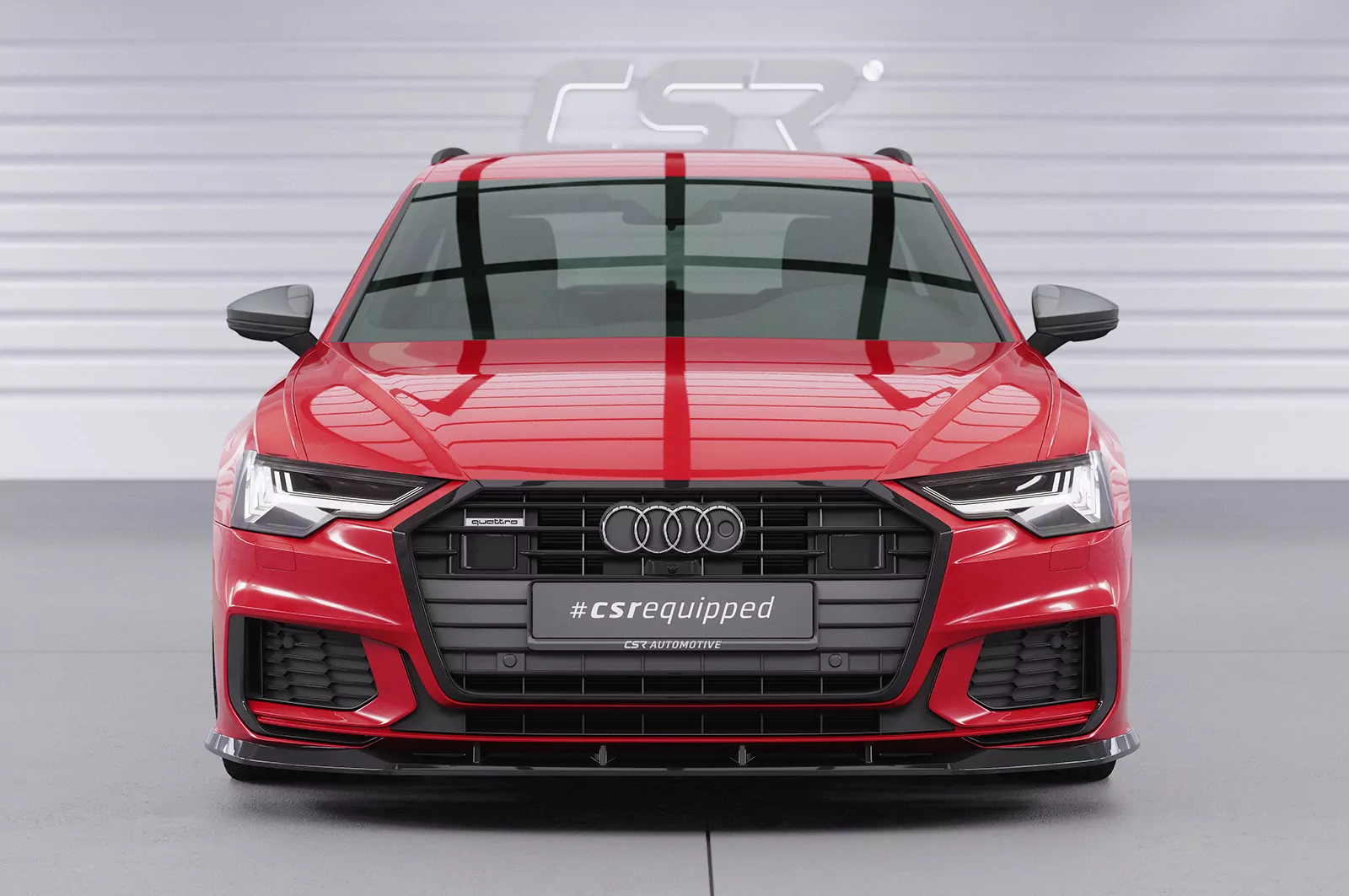 Cup-Spoilerlippe mit ABE für Audi A6 C8 4K S-Line / S6 C8 4K CSL413 Strukturiert (schwarz matt)