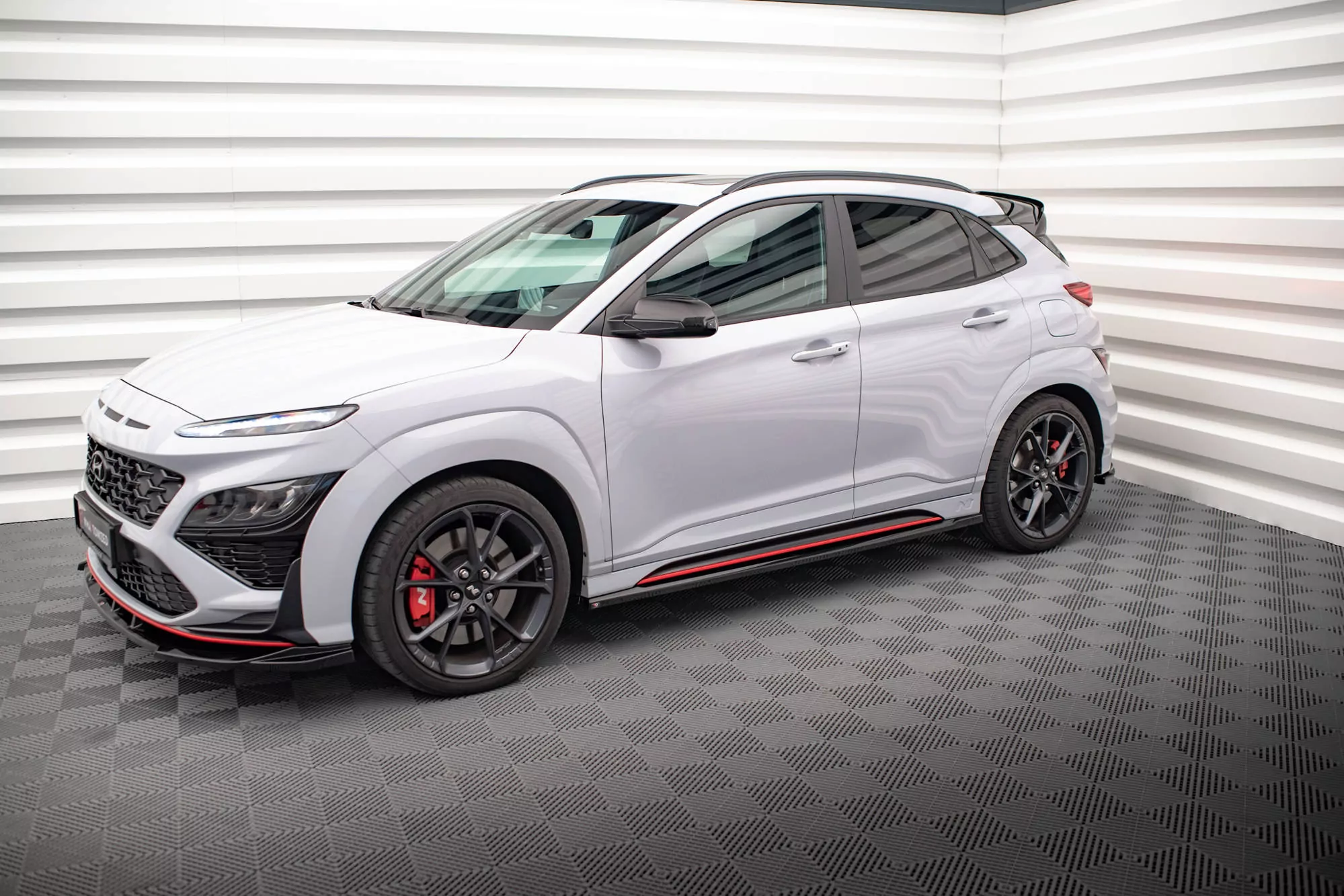 Seitenschweller Ansatz Für V.1 Für Hyundai Kona N Mk1 Schwarz Hochglanz