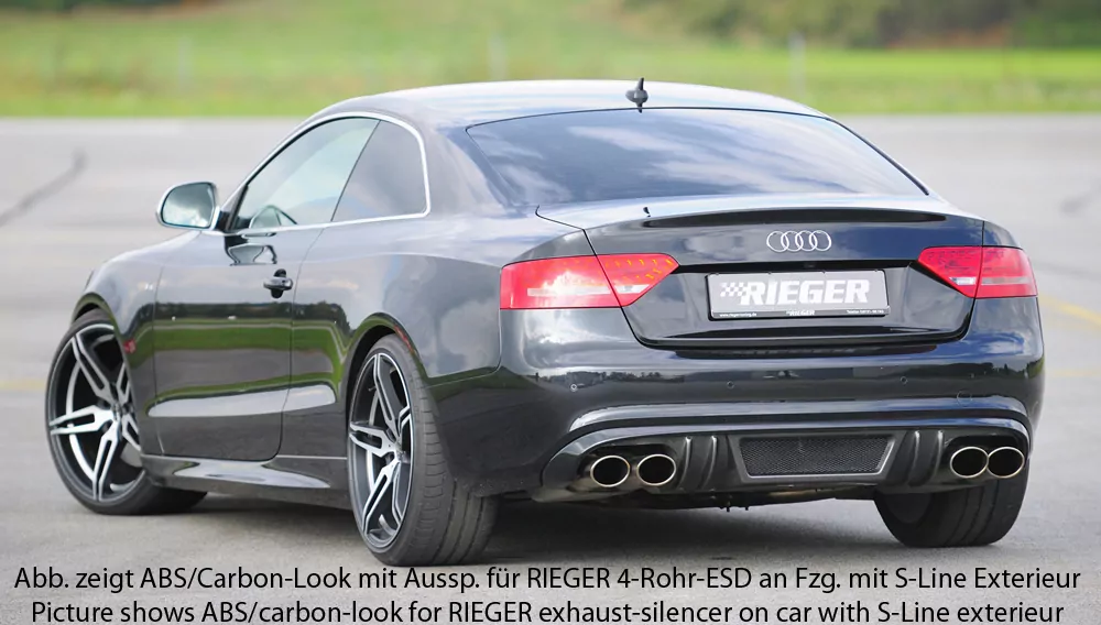 Rieger Heckeinsatz für Audi A5 (B8/B81) - Coupé 06.07-07.11 (bis Facelift) carbon optik
