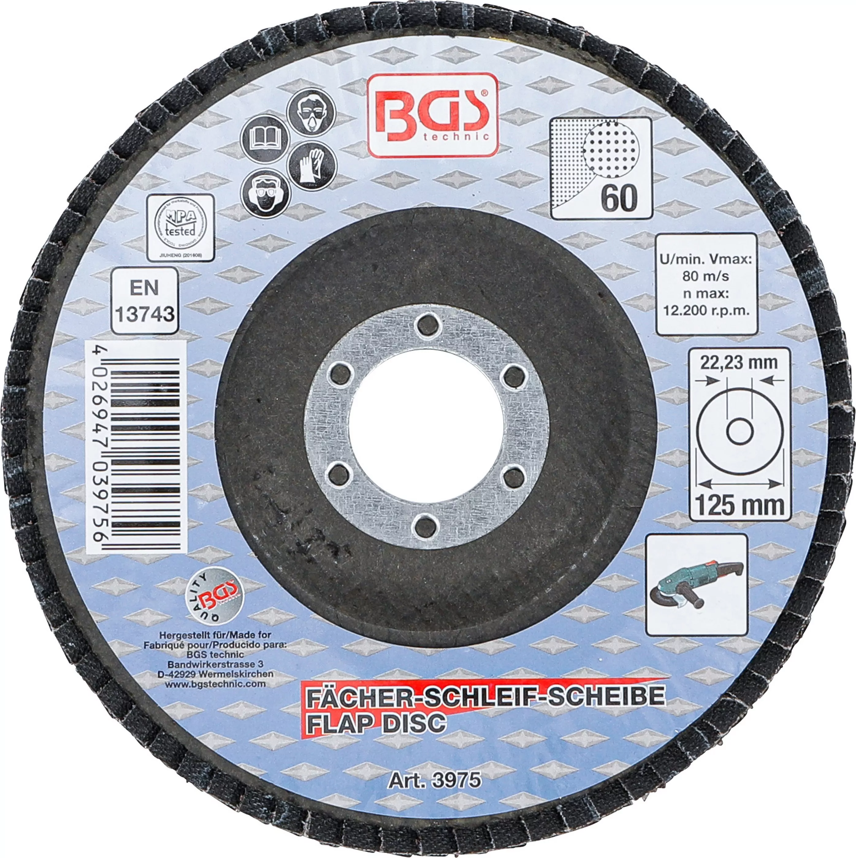 Fächer-Schleif-Scheibe | Ø 125 mm | K 60