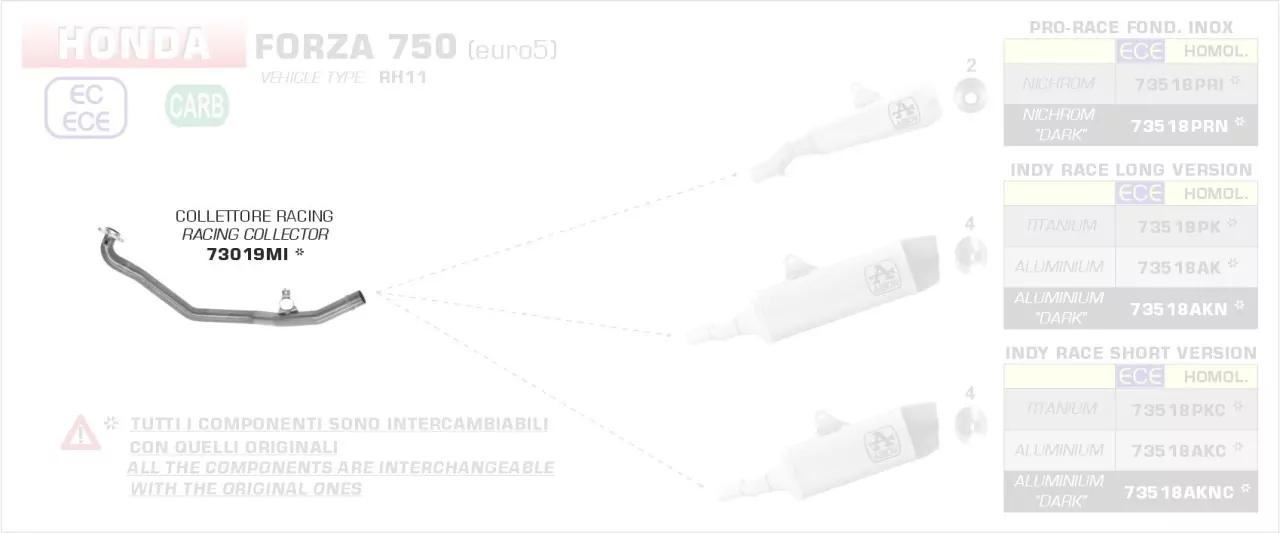 73019MI-Arrow Krümmer HONDA FORZA 750 21