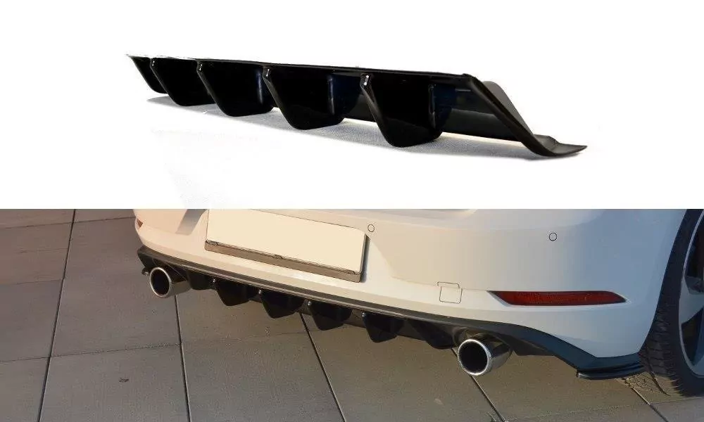 Diffusor Heck Ansatz Passend Für Passend Für VW GOLF 7 GTI FL Schwarz Hochglanz Schwarz Hochglanz