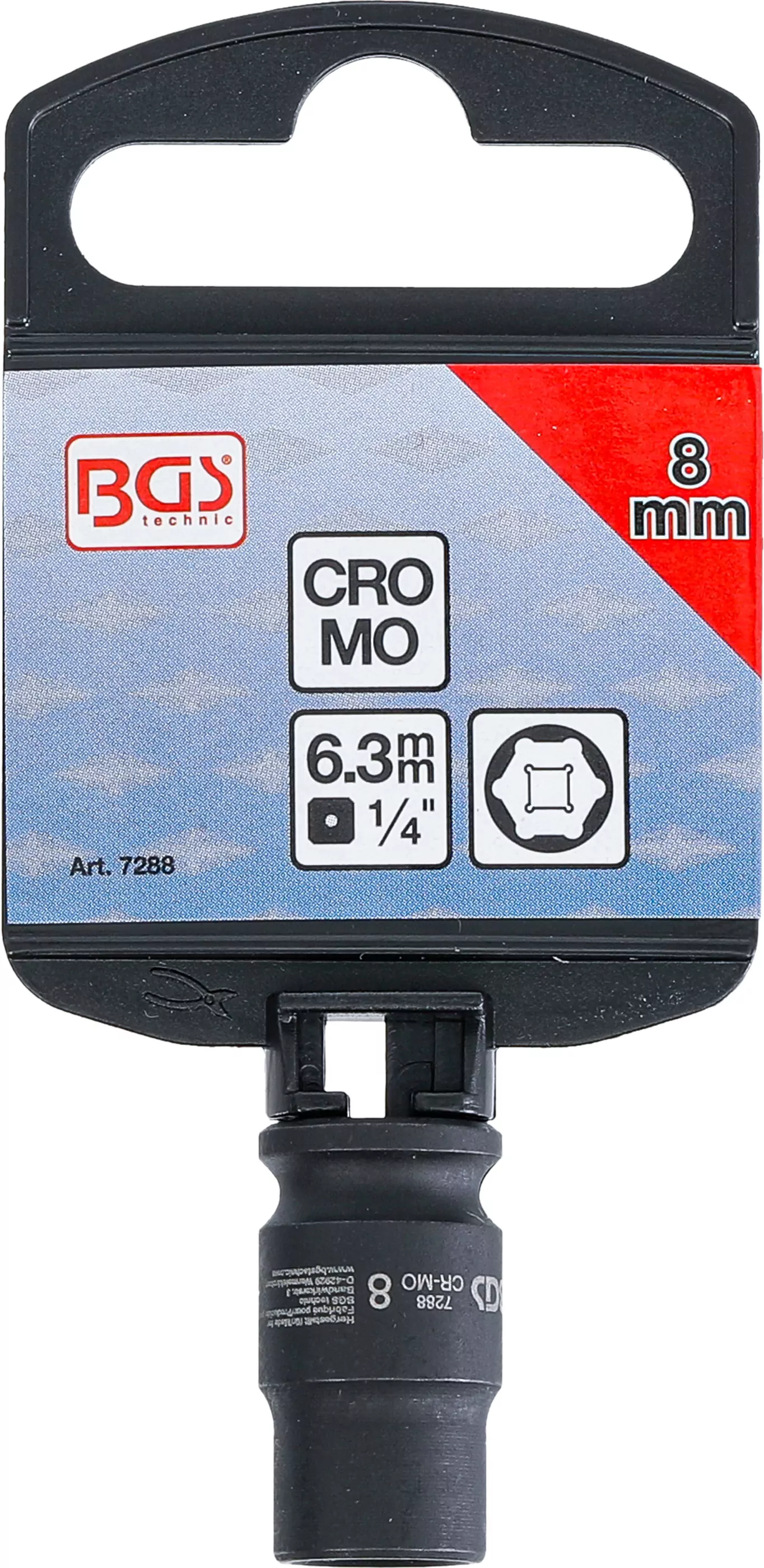 Kraft-Steckschlüssel-Einsatz Sechskant | Antrieb Innenvierkant 6,3 mm (1/4") | SW 8 mm