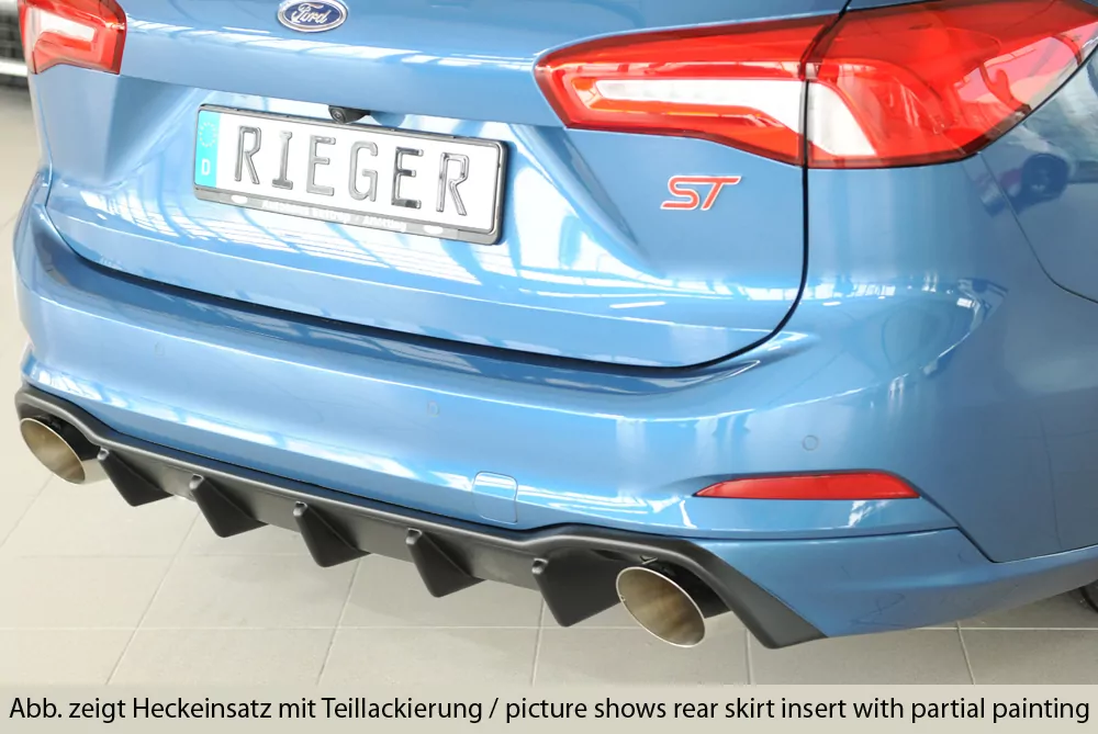 Rieger Heckeinsatz matt schwarz für Ford Focus 4 ST (DEH) 5-tür. (Turnier) 04.22- (ab Facelift)