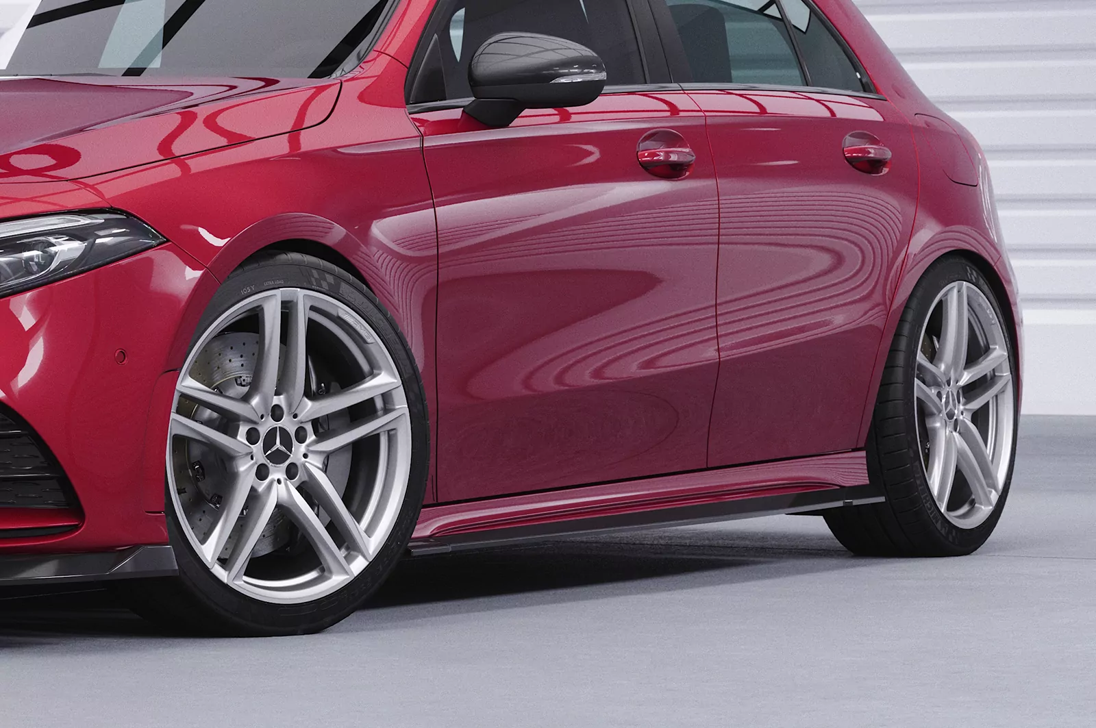 Seitenschweller für Mercedes Benz A-Klasse (W177) AMG/AMG-Line SS547 Schwarz Strukturiert