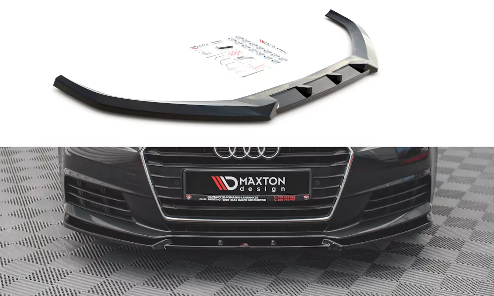 Front Ansatz V.1 Für Audi A4 B9 Schwarz Hochglanz