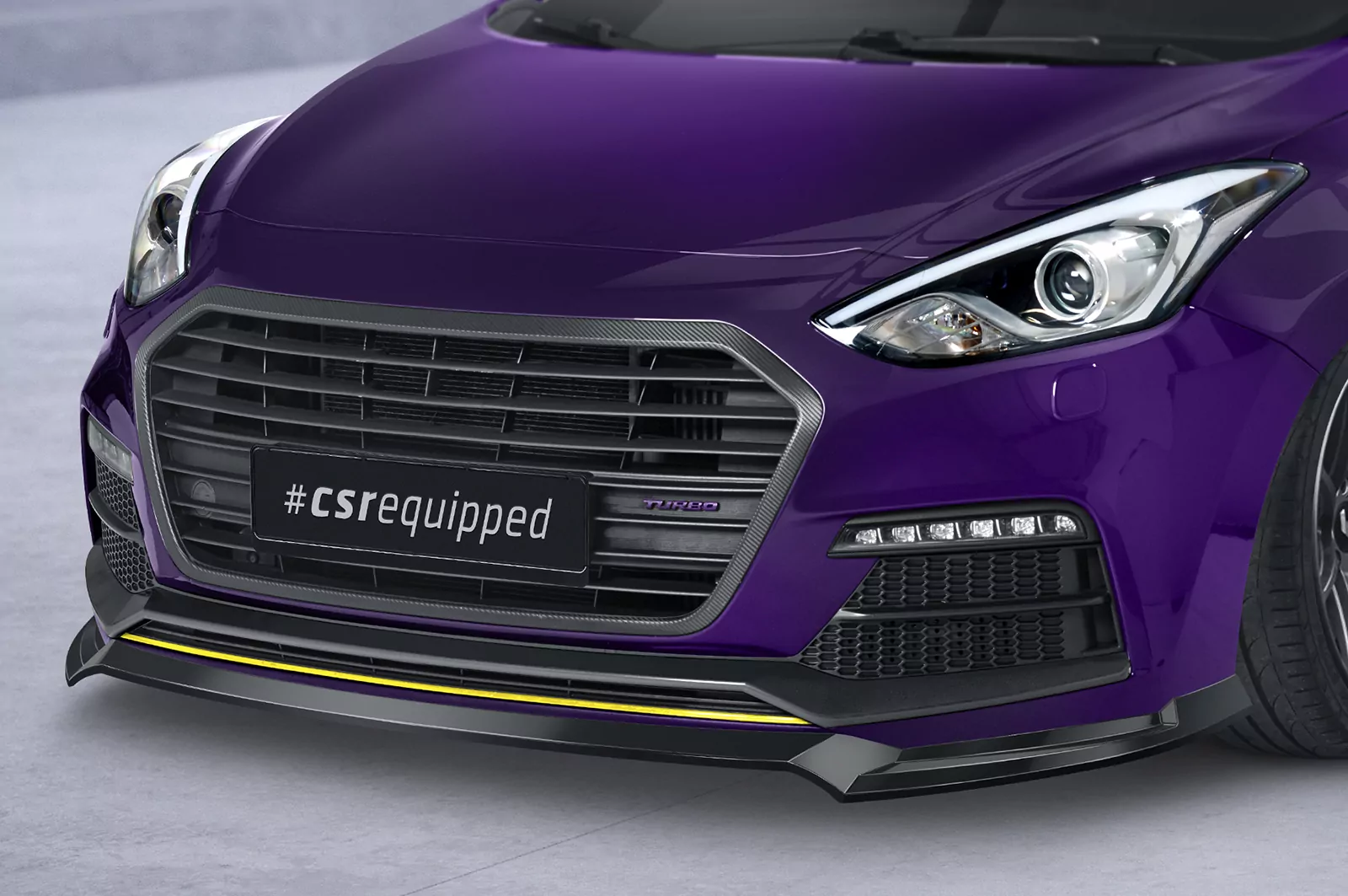 Cup-Spoilerlippe mit ABE für Hyundai I30 (GD) Turbo CSL635 Schwarz Strukturiert