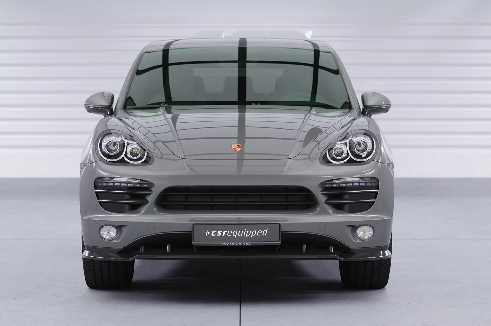 Cup-Spoilerlippe mit ABE für Porsche Cayenne Typ 92A CSL470 Schwarz Strukturiert