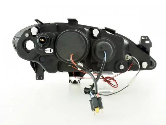 Scheinwerfer Set Renault Megane 1 3/5-trg. Bj. 99-02 schwarz für Rechtslenker