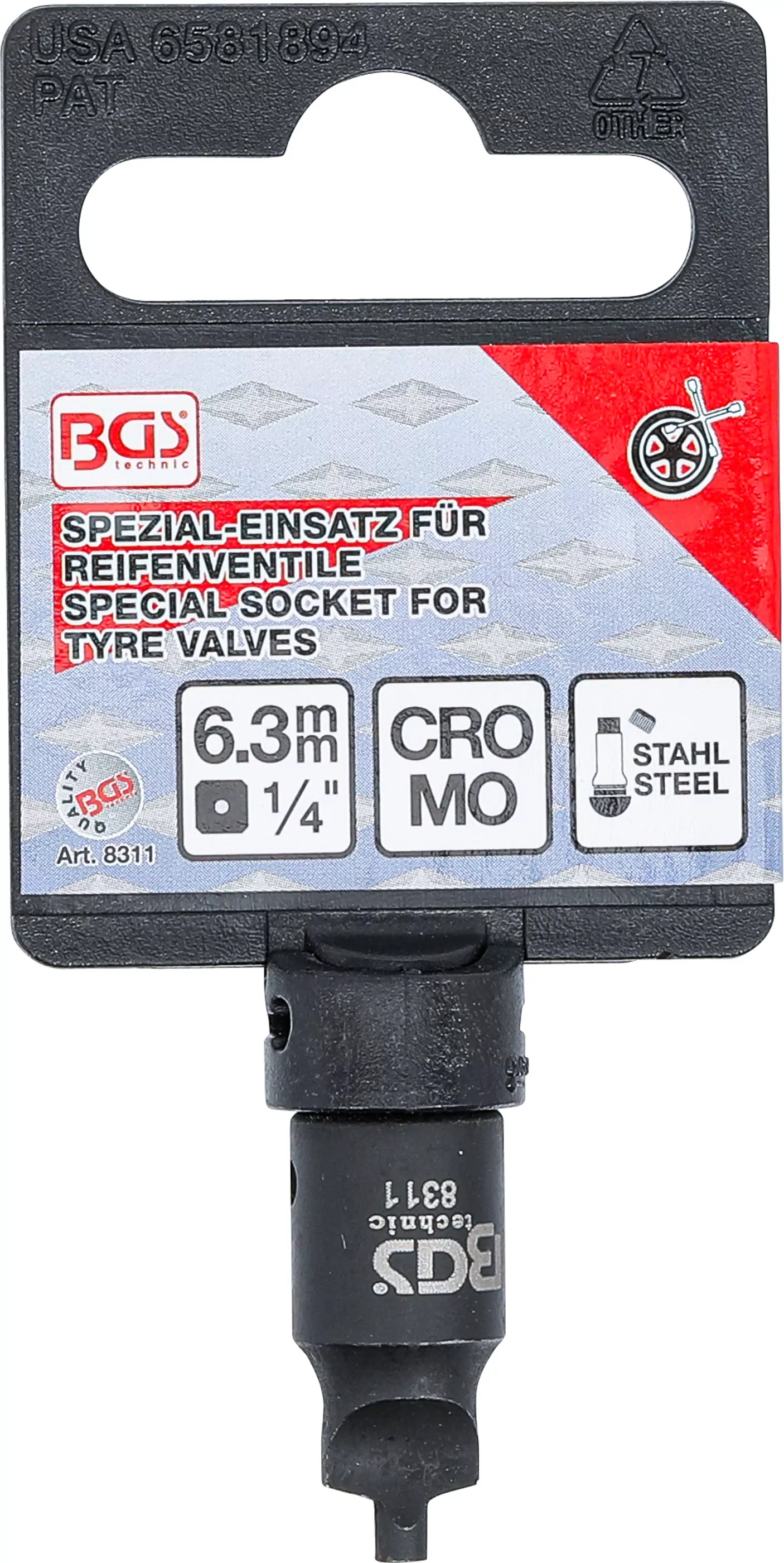 Ventileindrehwerkzeug für Stahlventile | Antrieb Innenvierkant 6,3 mm (1/4")