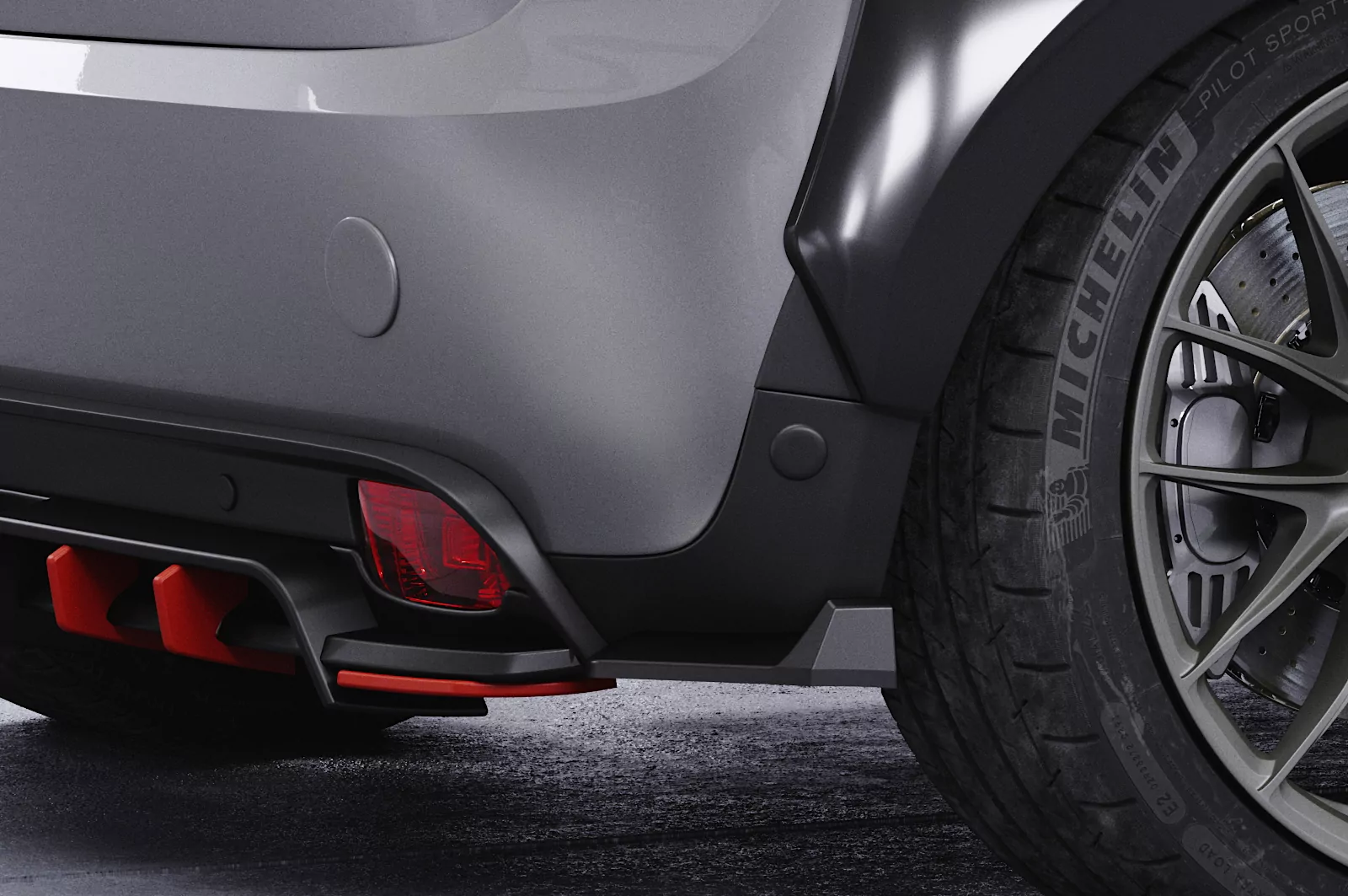 Heckansatz für Mini F56 Cooper SE HA462 Schwarz Strukturiert