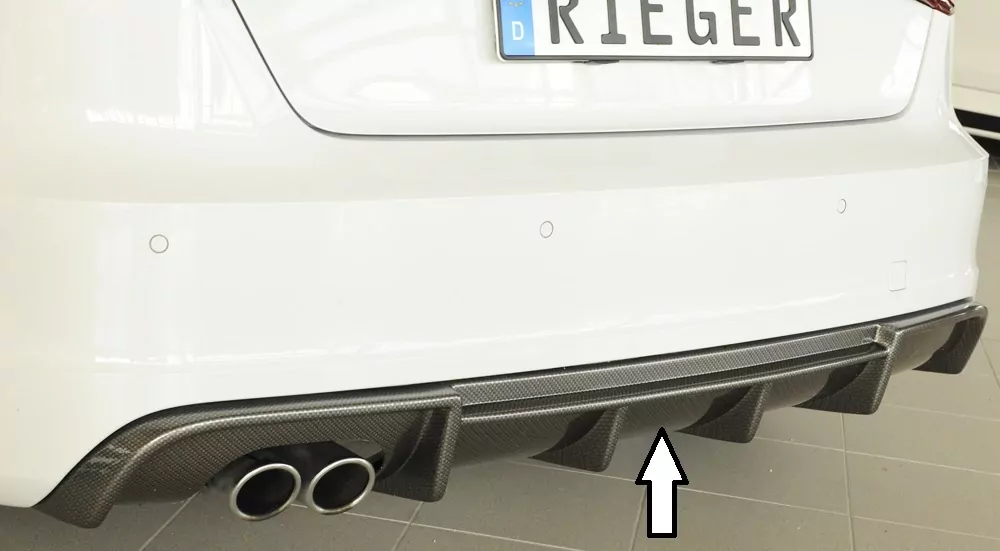 Rieger Heckeinsatz für Audi A3 (8V) - 5-tür. (Sportback 8VA) 07.12-08.16 (bis Facelift) carbon optik