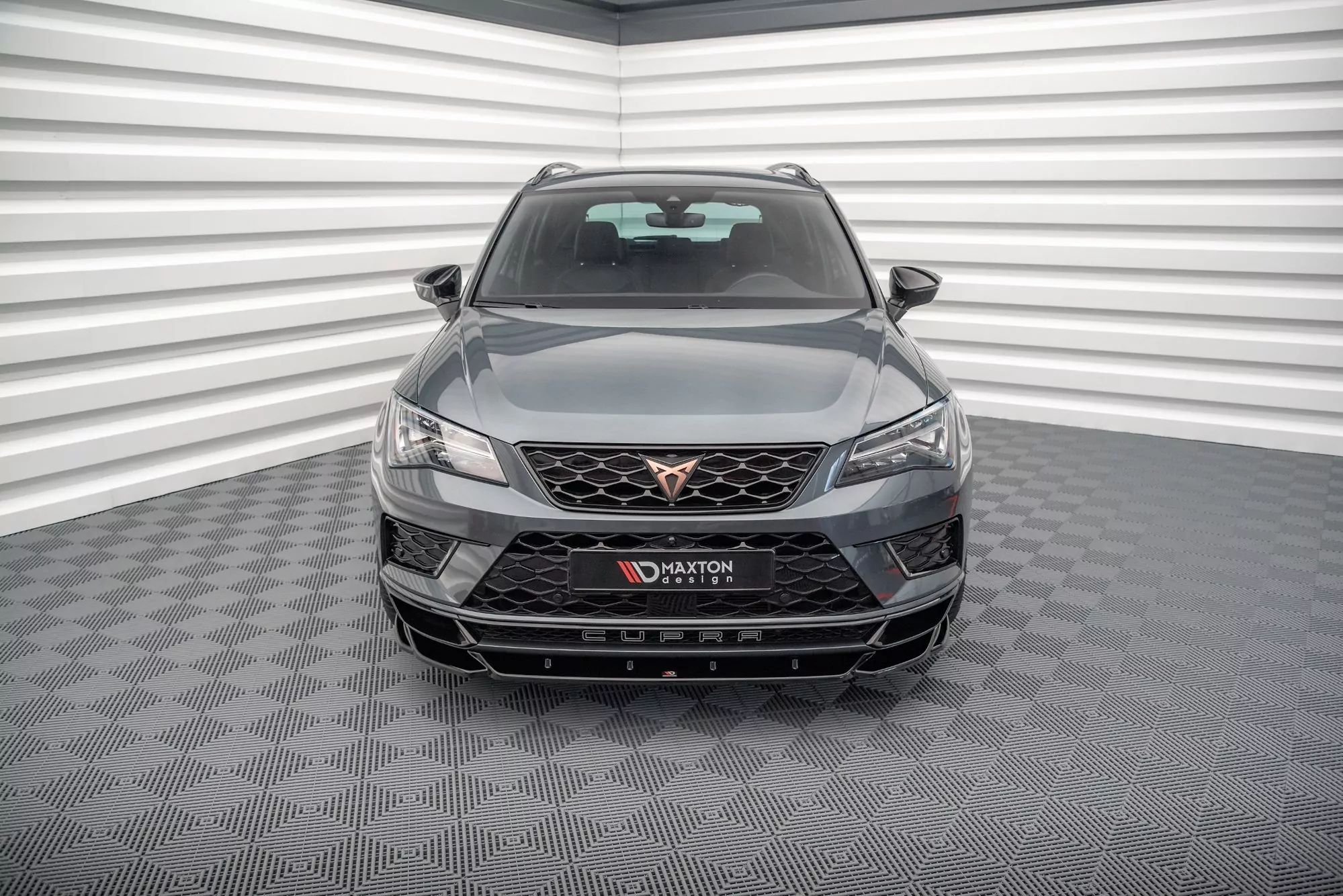 Front Ansatz V.2 Für Cupra Ateca Mk1 Schwarz Hochglanz